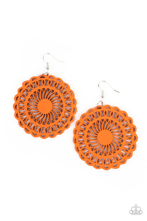 Paparazzi Island Sun - Orange Earrings