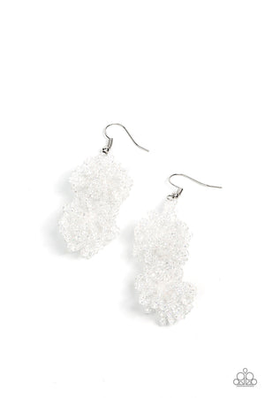 Paparazzi Celestial Collision - White Earrings