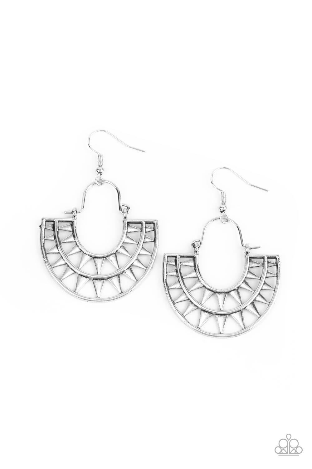 Paparazzi Solar Surge - Silver Earrings