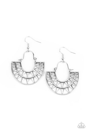 Paparazzi Solar Surge - Silver Earrings