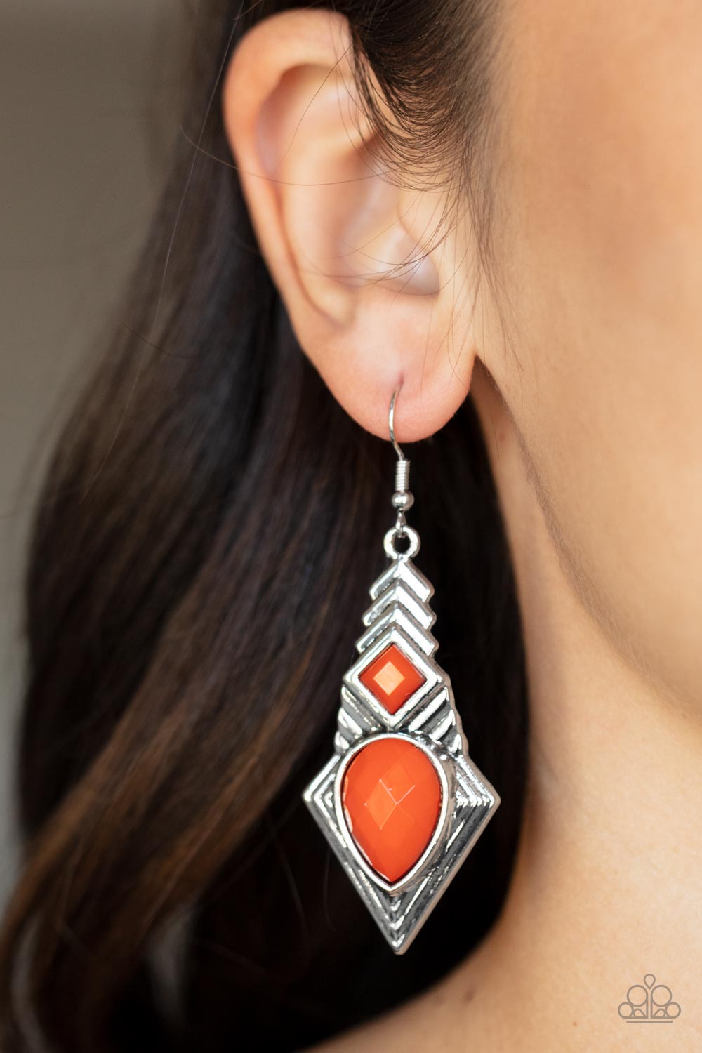 Paparazzi Stylishly Sonoran - Orange Earrings
