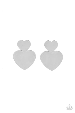 Paparazzi Heart-Racing Refinement - Silver Earrings