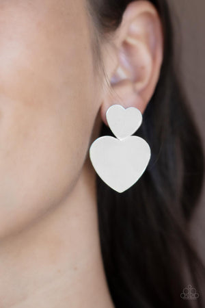 Paparazzi Heart-Racing Refinement - Silver Earrings