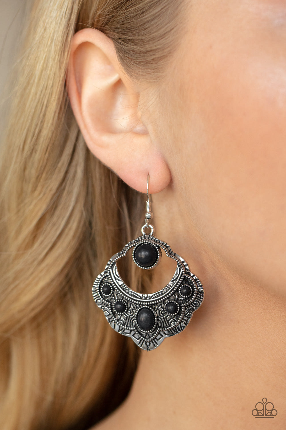 Paparazzi Saguaro Sunset - Black Earrings