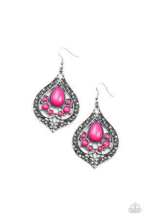 Paparazzi New Delhi Nouveau - Pink Earrings