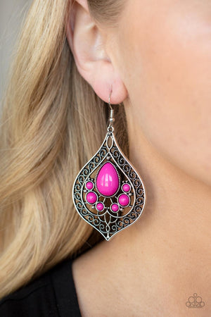 Paparazzi New Delhi Nouveau - Pink Earrings