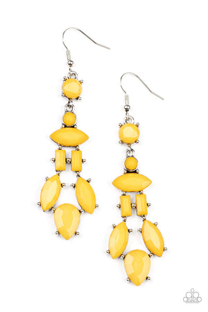 Paparazzi Visually Vivacious - Yellow Earrings