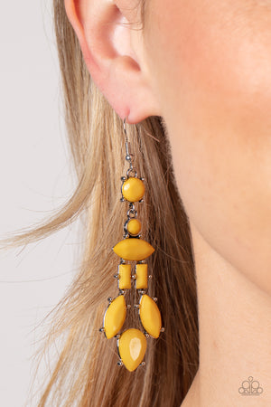 Paparazzi Visually Vivacious - Yellow Earrings