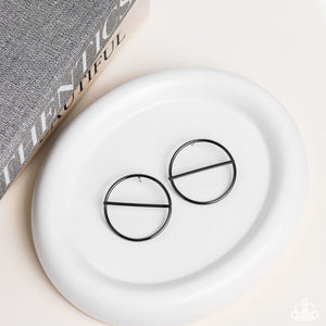 Paparazzi Dynamic Diameter - Black Earrings