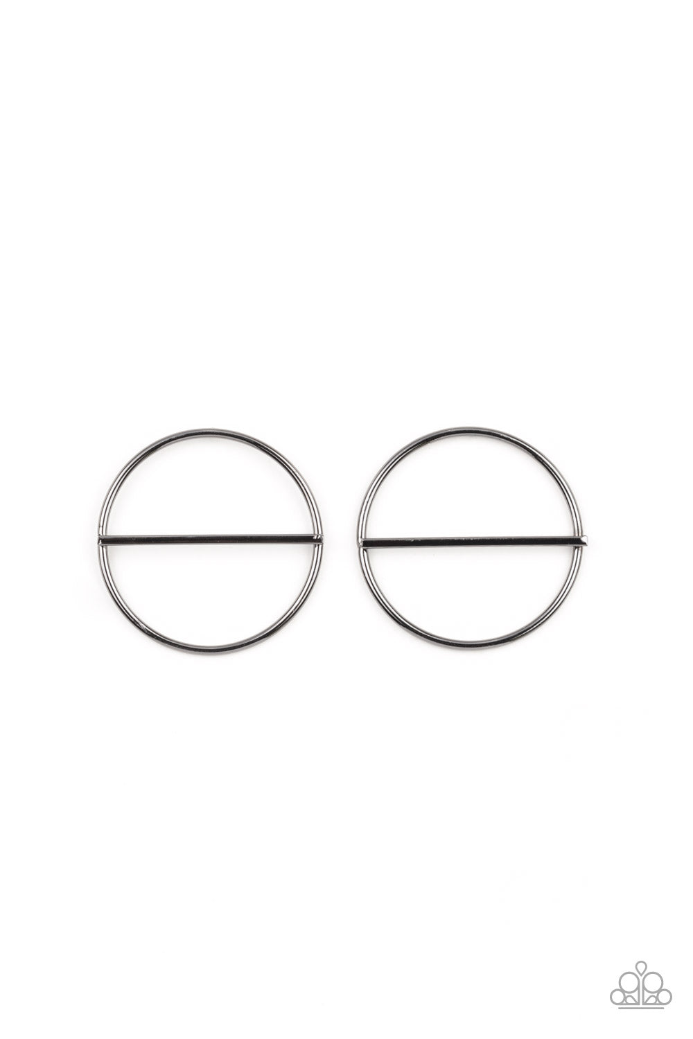 Paparazzi Dynamic Diameter - Black Earrings
