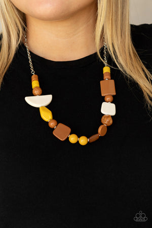 Paparazzi Tranquil Trendsetter - Yellow Necklace