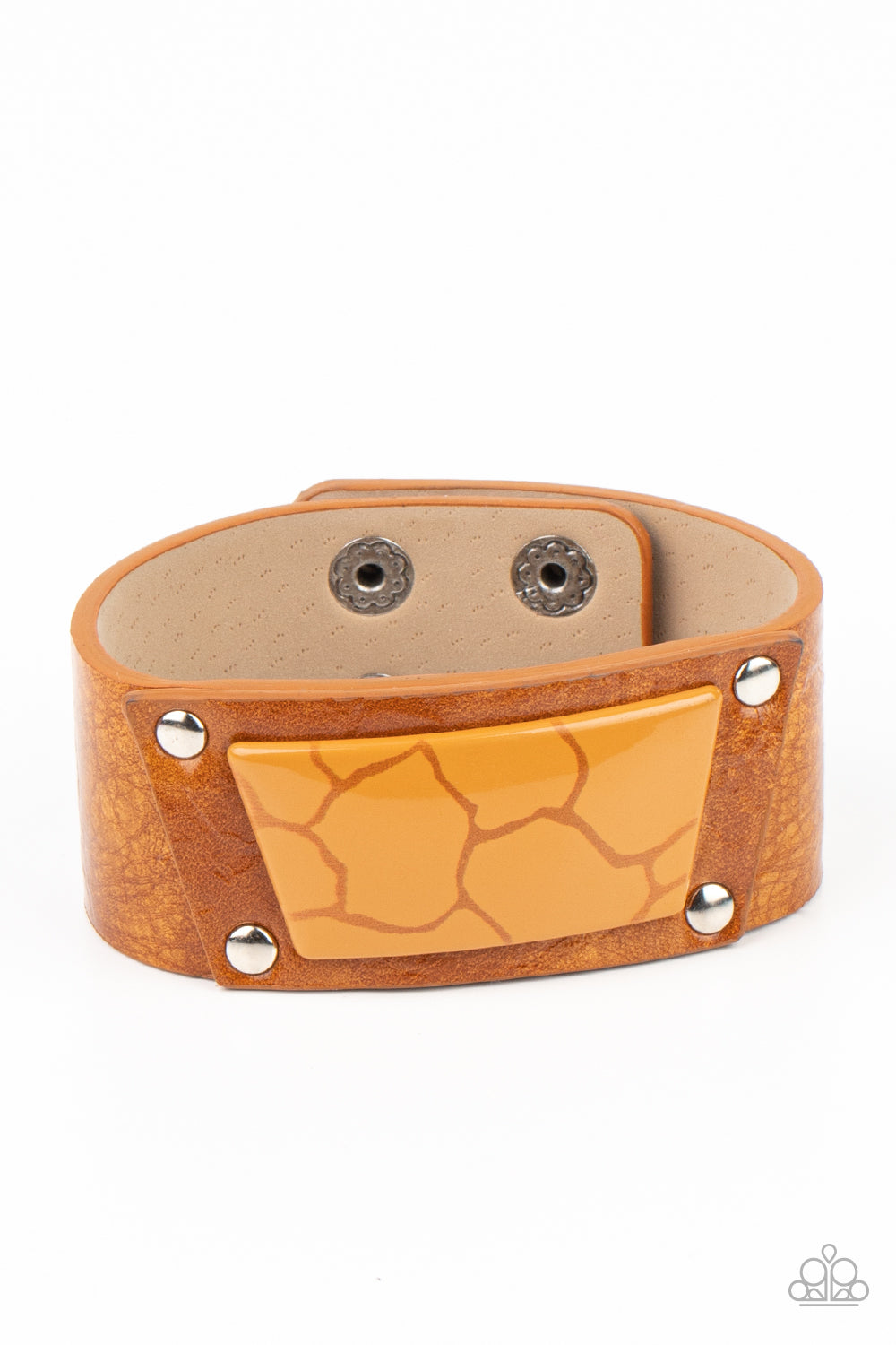 Paparazzi Geo Glamper - Brown Bracelet