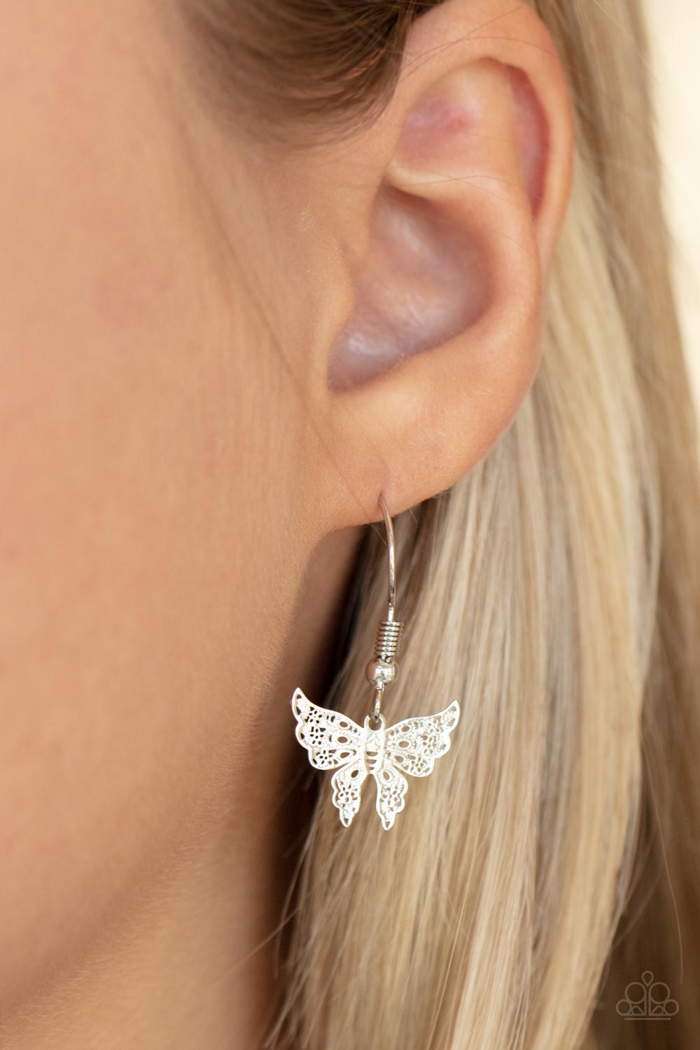 Paparazzi Bountiful Butterflies - White Necklace
