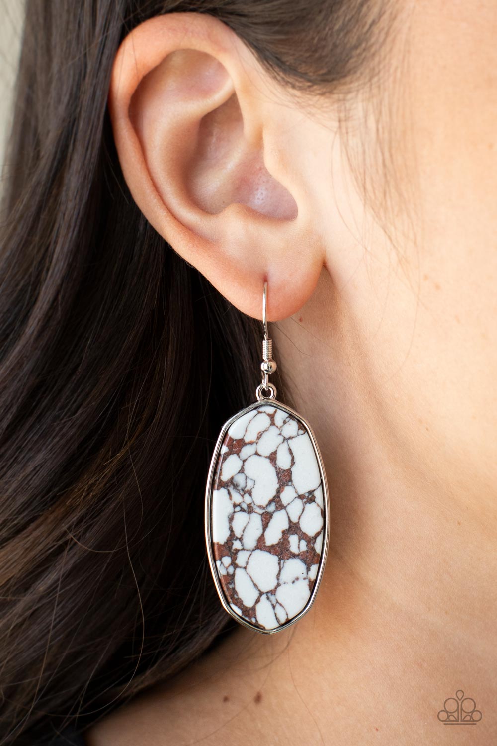 Paparazzi Stone Sculptures - Brown Earrings