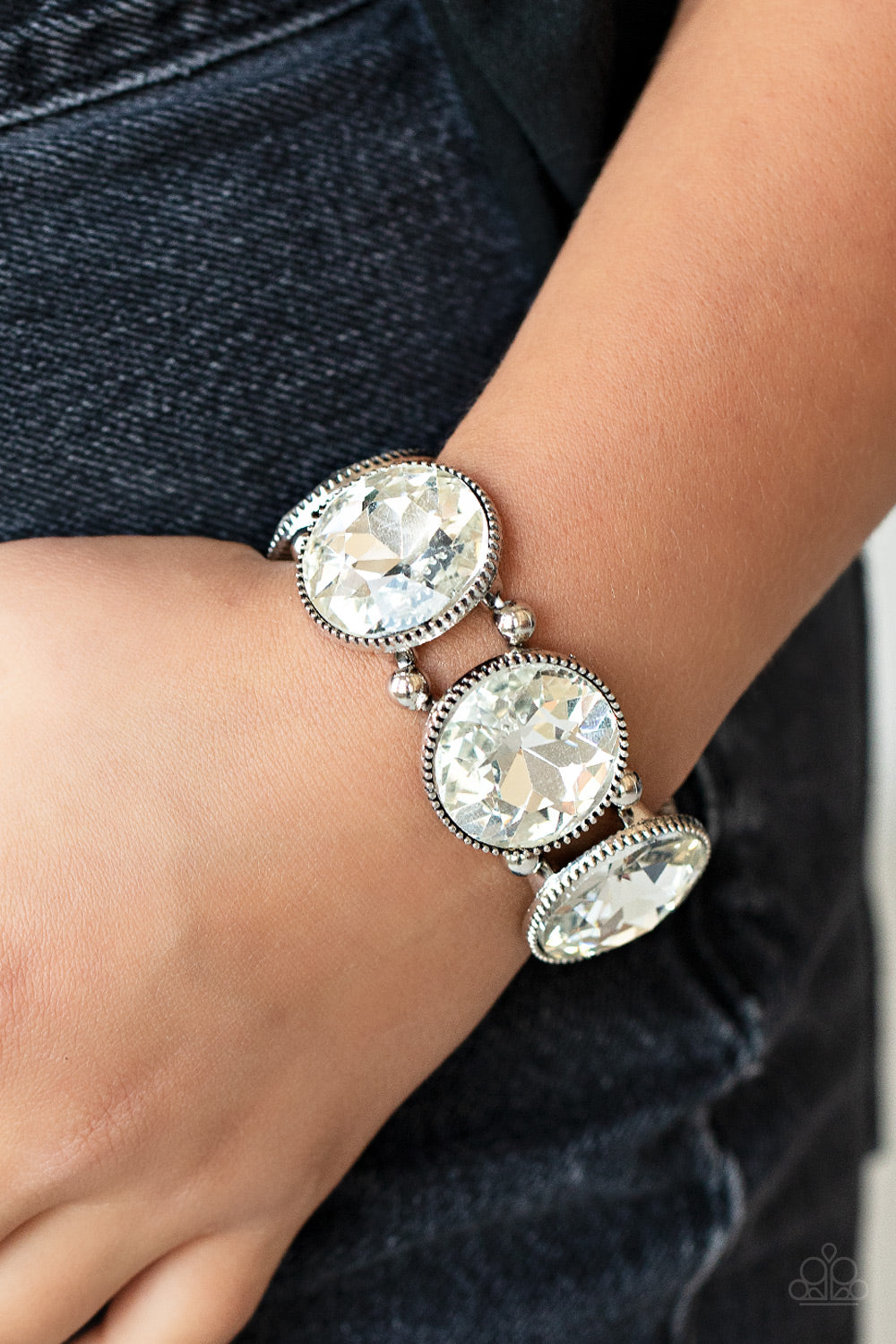 Paparazzi Life of the Party October 2021 Exclusive - Powerhouse Hustle White Bracelet