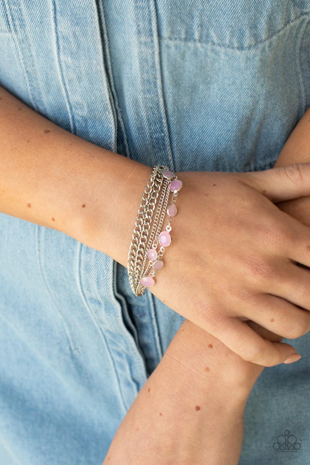 Paparazzi Glossy Goddess - Pink Bracelet
