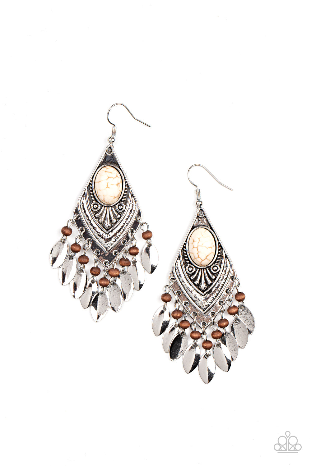 Paparazzi Earthy Etiquette - White Earring