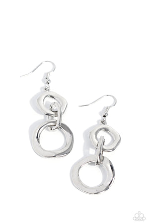 Paparazzi Metro Machinery - Silver Earrings