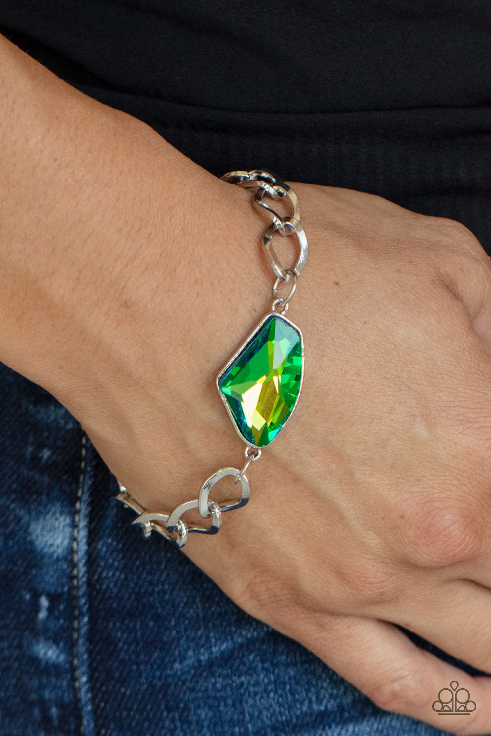 Paparazzi Galactic Grunge - Green Bracelet