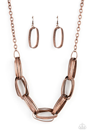 Paparazzi Fiercely Flexing - Copper Necklace
