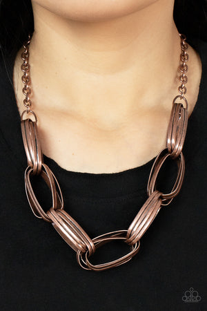 Paparazzi Fiercely Flexing - Copper Necklace
