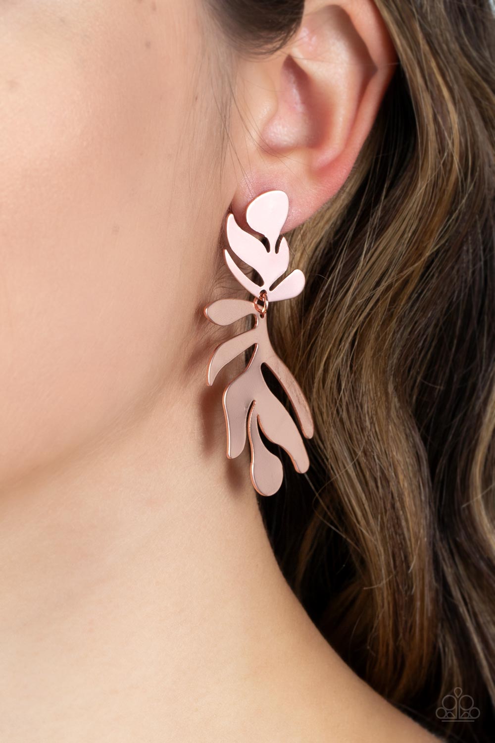 Paparazzi Palm Picnic - Copper Earrings