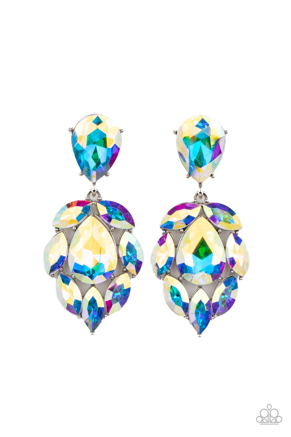 Paparazzi Galactic Go-Getter - Multi (White) Earrings