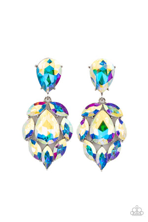 Paparazzi Galactic Go-Getter - Multi (White) Earrings