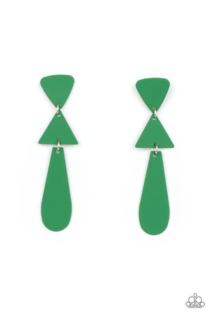 Paparazzi Retro Redux - Green Earrings