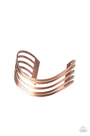 Paparazzi Tantalizingly Tiered - Copper Bracelet