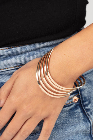 Paparazzi Tantalizingly Tiered - Gold Bracelet