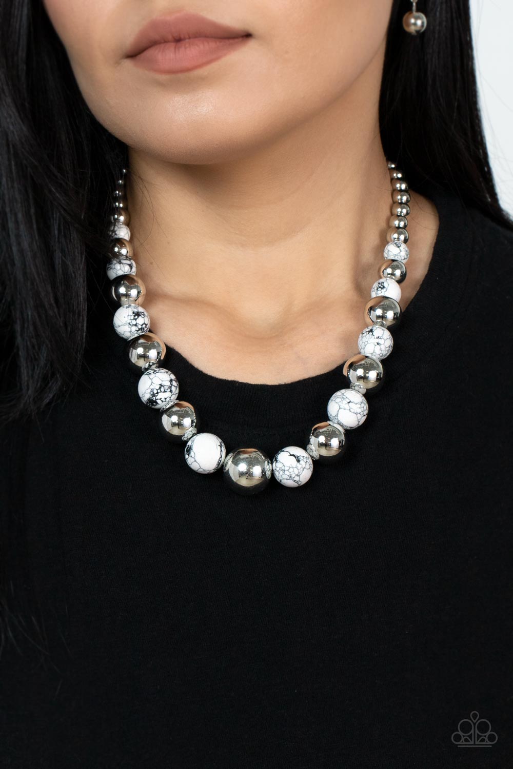 Paparazzi Stone Age Adventurer - White Necklace