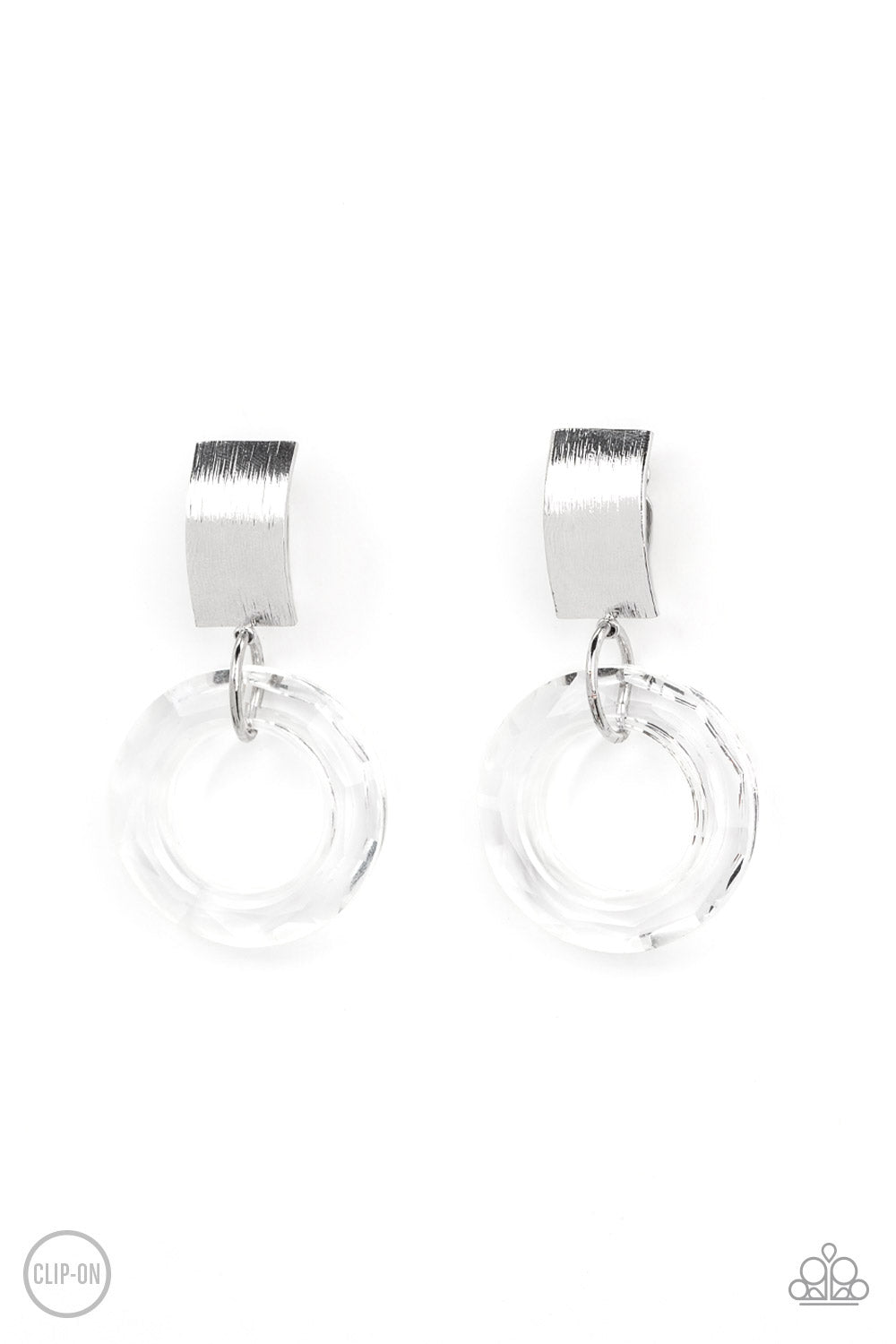 Paparazzi Clear Out! - White Clip-On Earrings