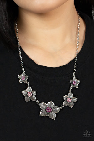 Paparazzi Wallflower Wonderland - Pink Necklace