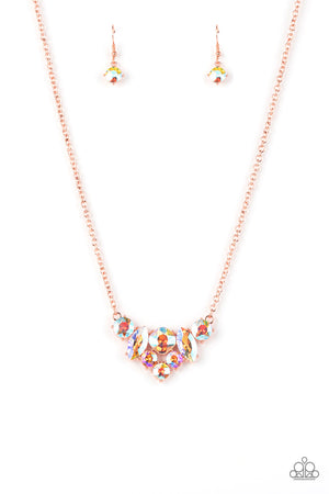 Paparazzi Life of the Party Exclusive October 2021 - Lavishly Loaded Copper Necklace