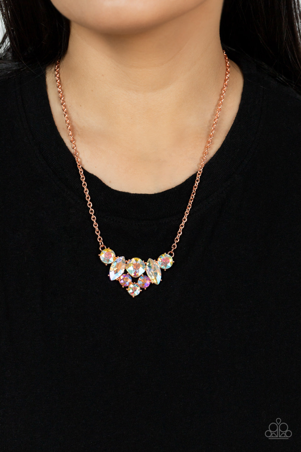 Paparazzi Life of the Party Exclusive October 2021 - Lavishly Loaded Copper Necklace