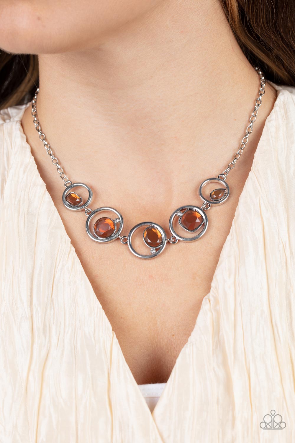 Paparazzi Big Night Out Brown Necklace & Date Night Drama Brown Bracelet