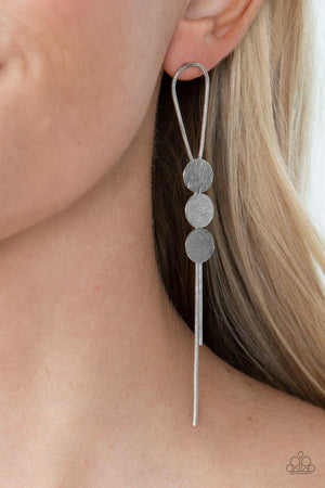 Paparazzi Bolo Beam - Silver Earrings