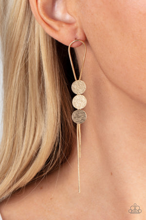 Paparazzi Bolo Beam - Gold Earrings