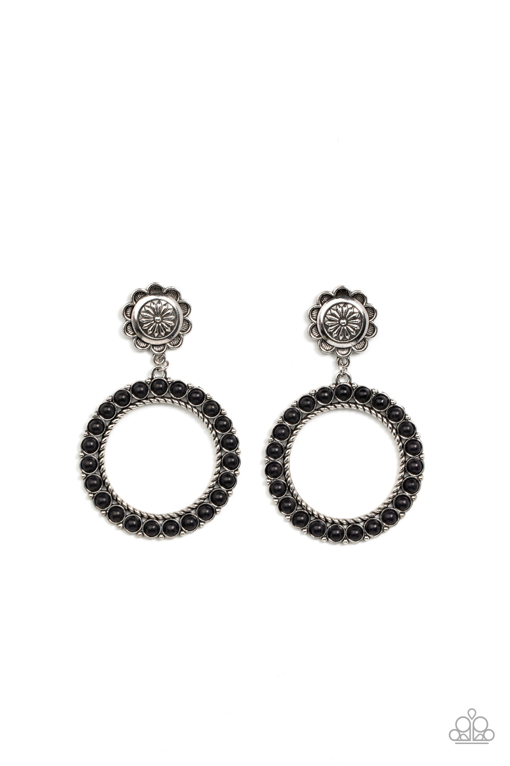 Paparazzi Playfully Prairie - Black Earrings