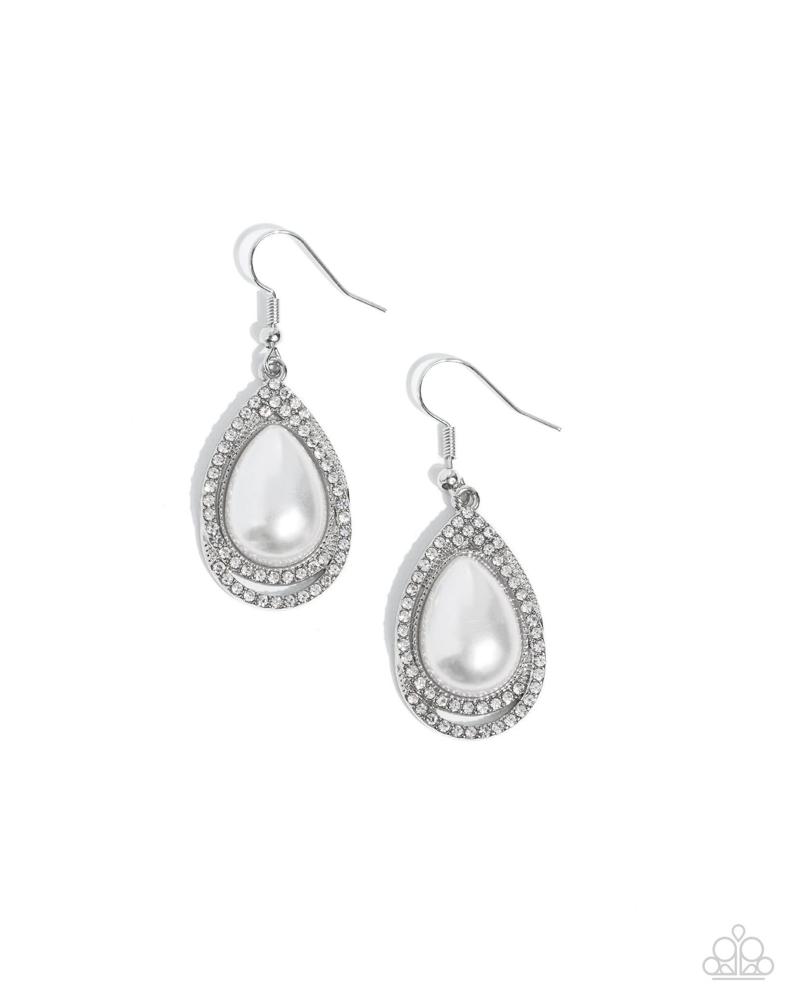 Paparazzi Effortless Elegance - White Earrings