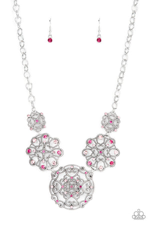 Paparazzi Royally Romantic - Pink Necklace & Regal Recognition Pink Bracelet