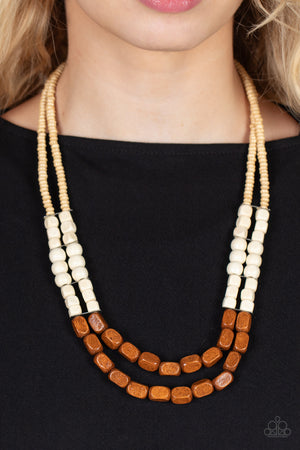 Paparazzi Bermuda Bellhop - Brown Necklace