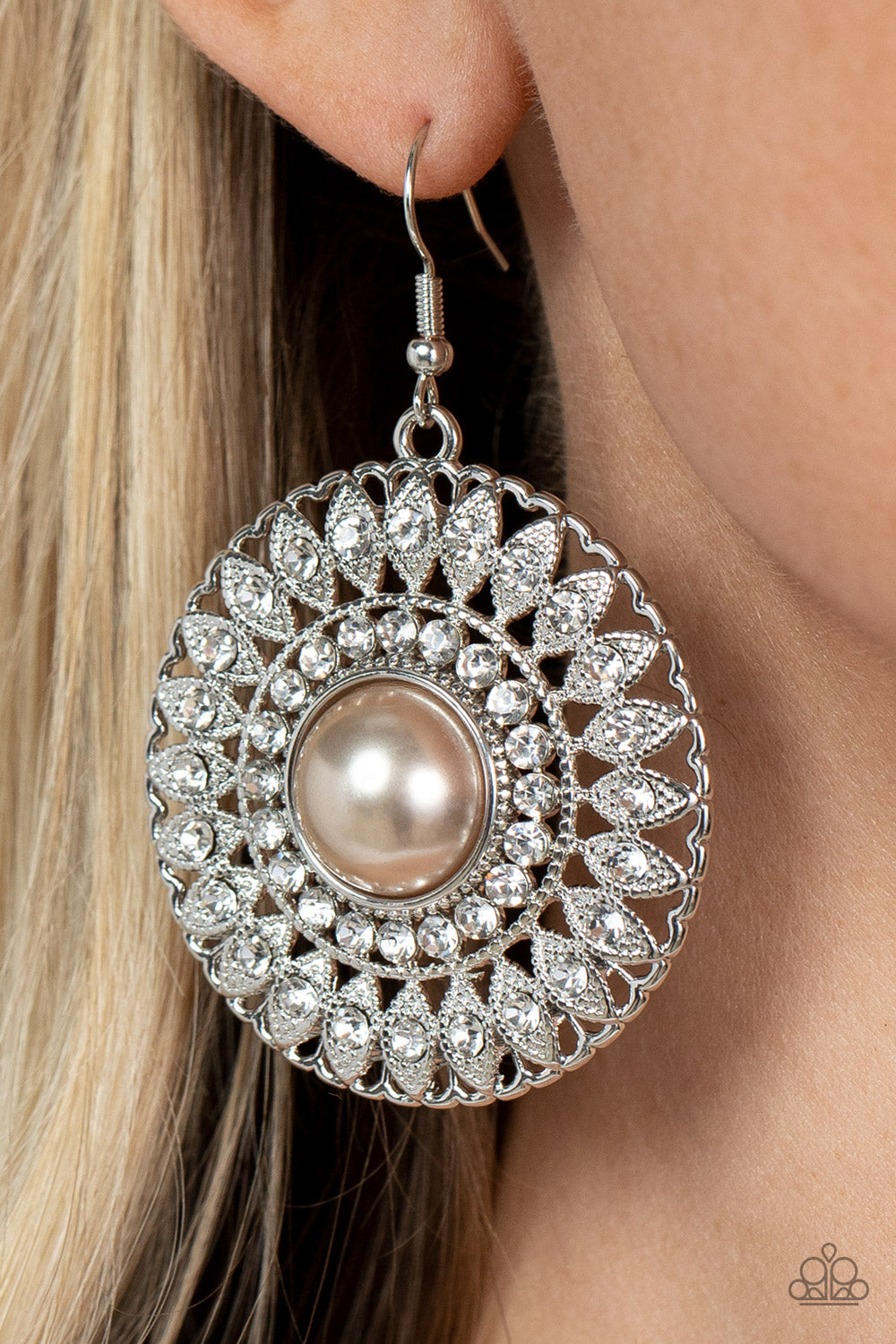 Paparazzi Glorified Glitz - Brown Earrings