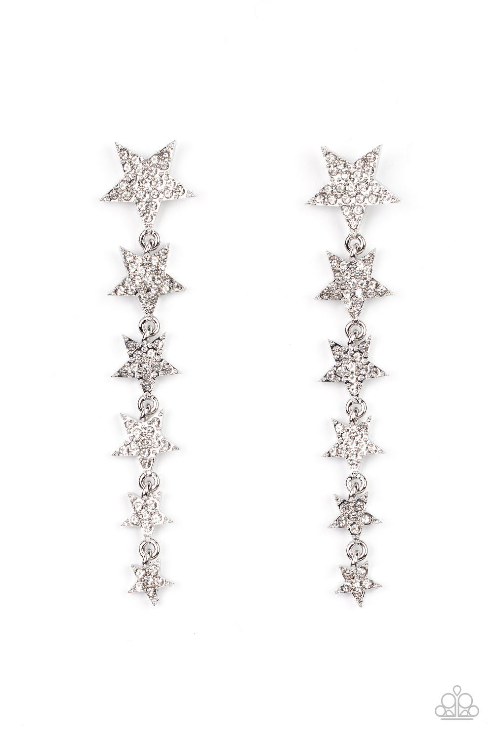 Paparazzi Americana Attitude - White Earrings