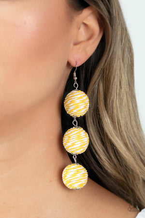 Paparazzi Laguna Lanterns - Yellow Earrings