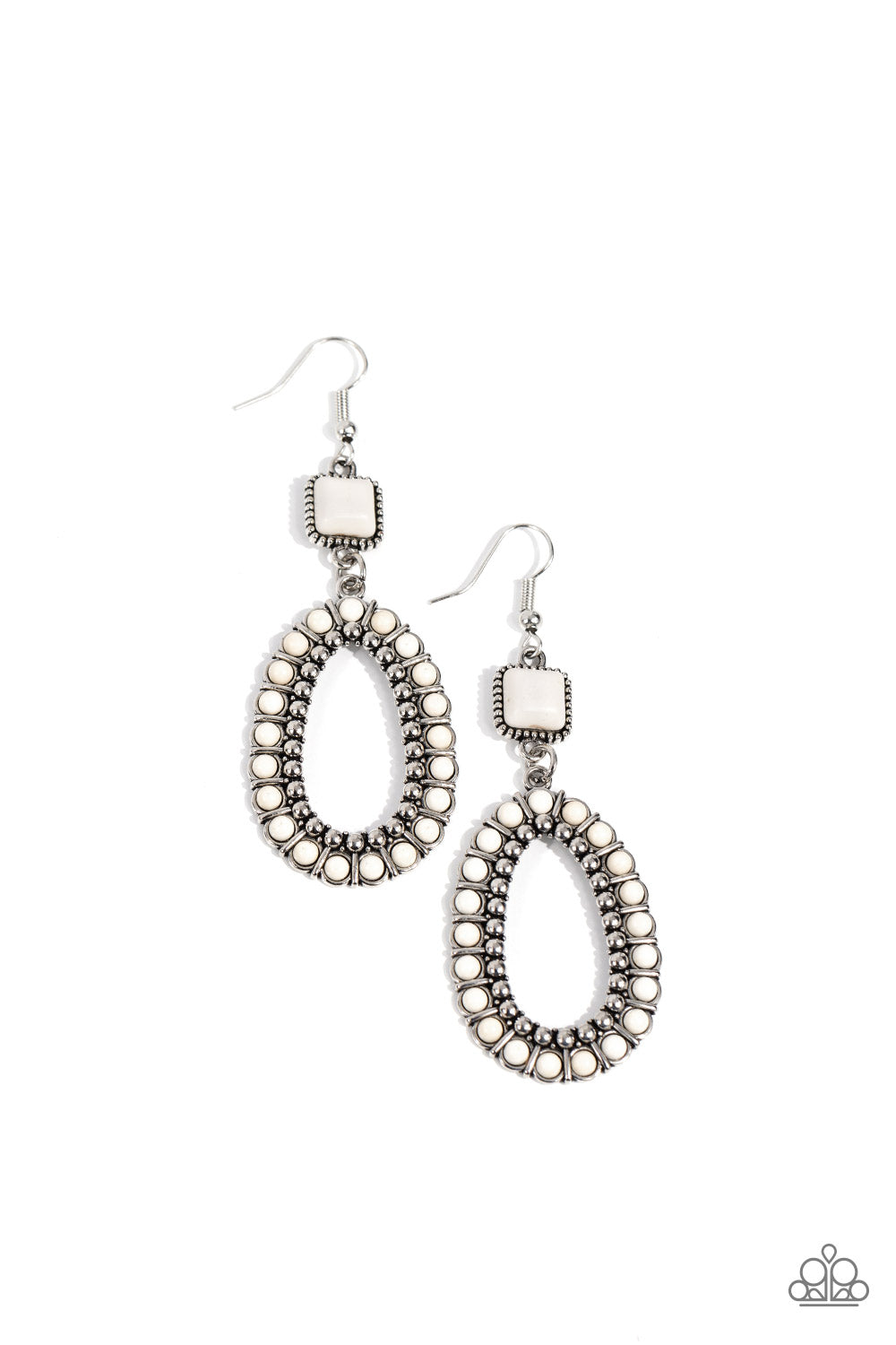 Paparazzi Napa Valley Luxe - White Earrings