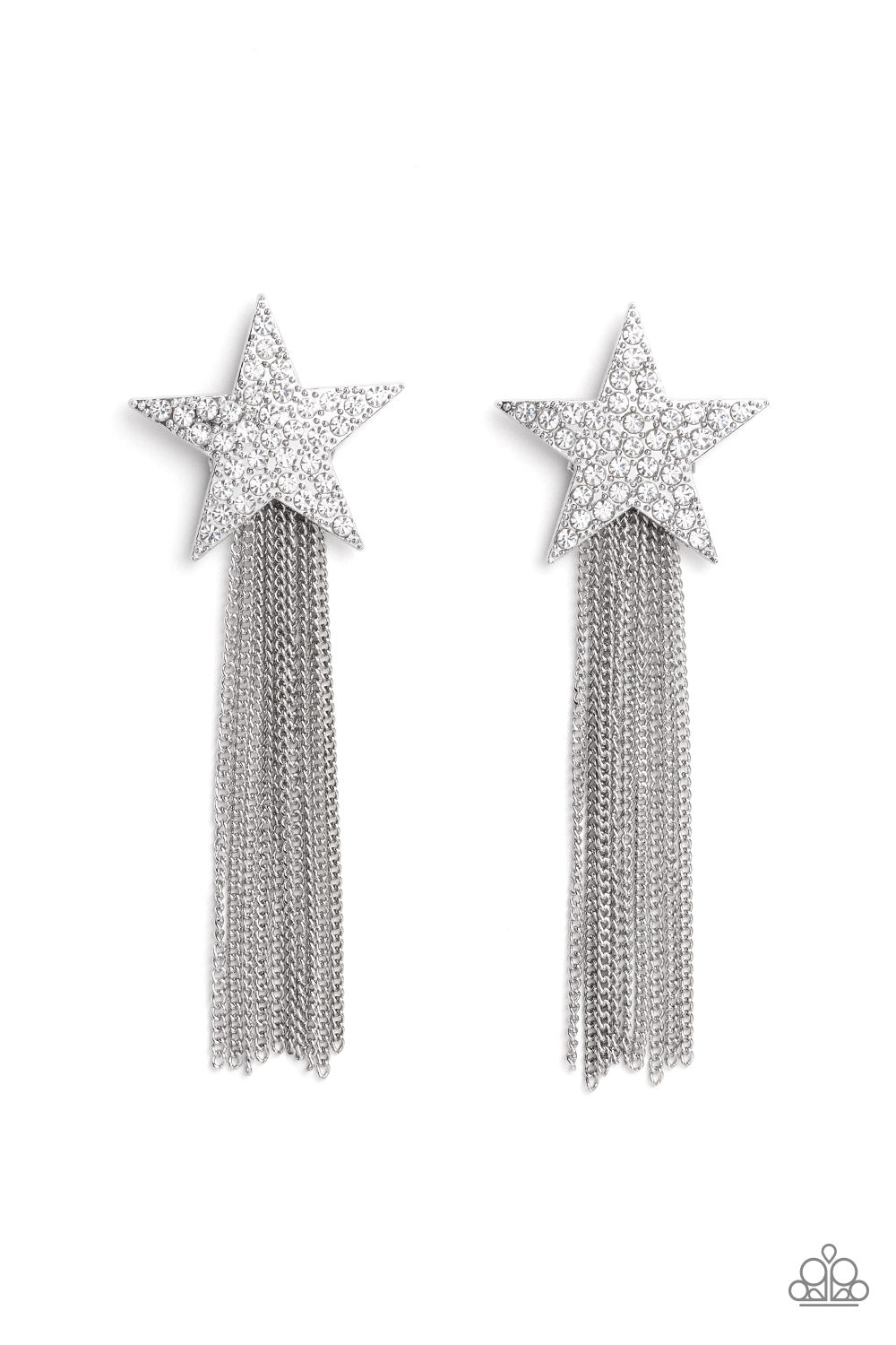 Paparazzi Life of the Party Exclusive December 2022 - Superstar Solo White Earrings