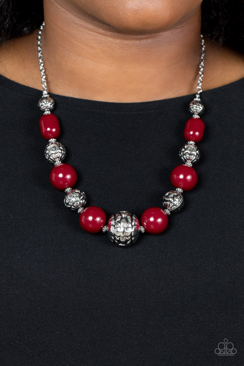 Paparazzi Girl Meets Garden - Red Necklace