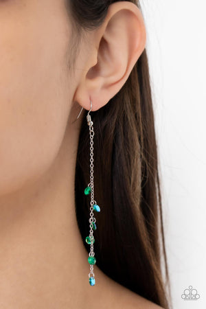 Paparazzi Extended Eloquence - Green Earrings